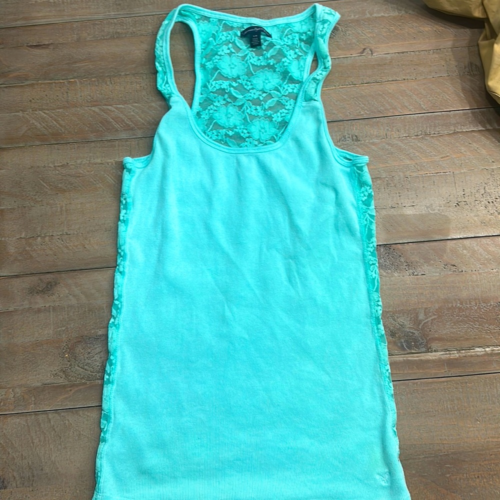 American Eagle tank top with lace back.